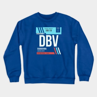 Dubrovnik (DBV) Airport Code Baggage Tag Crewneck Sweatshirt